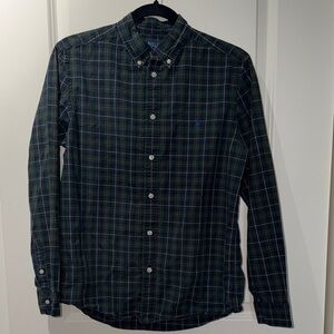 Polo Ralph Lauren Boys XL (18-20)  Dark Green Checkered Button Up Shirt